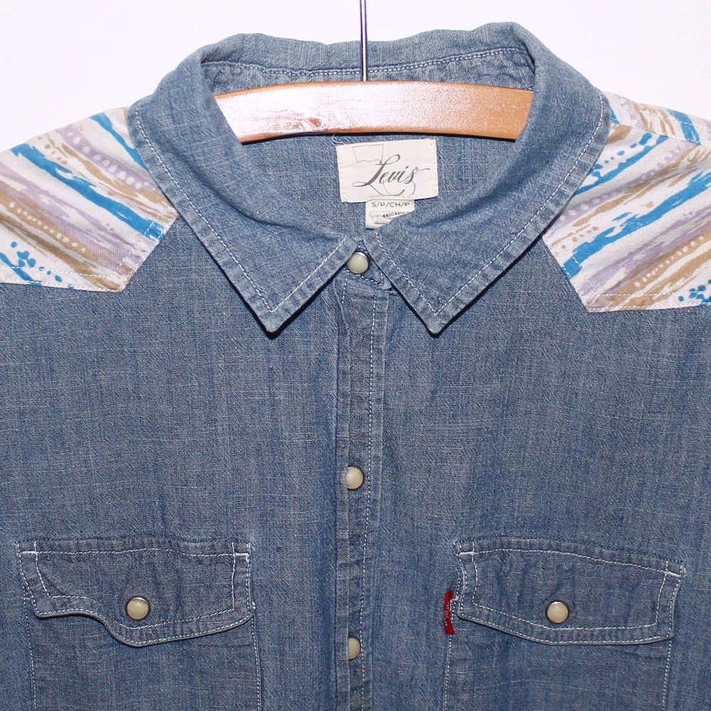 Levi's Women's Denim Blue Snap Button Down Shirt S